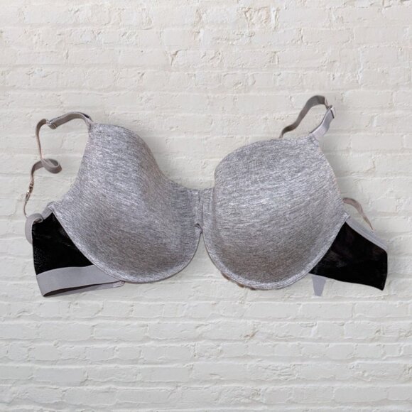 LIVELY All-Day T-Shirt Underwire Bra Gray Black 36DDD 36F - Picture 1 of 4